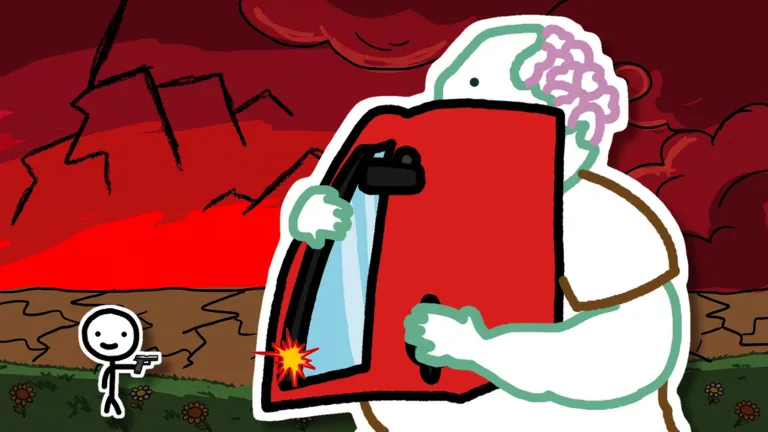 The Brute, a giant zombie boss in Doodle Tower Defense