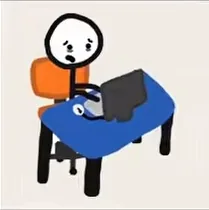 Office Worker, a stickman at a blue desk with a laptop, from the developer's all-units YouTube Short