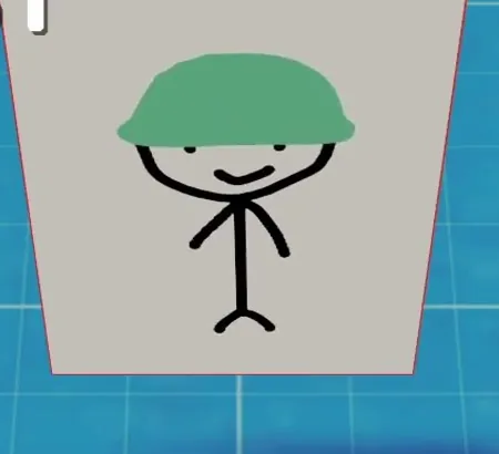 Trapper, a stickman in a green helmet, from the developer's Day 3 unit reveal